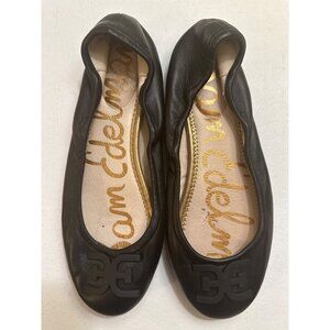 Sam Edelman Womens Florence Black Leather Flats Size 7 EUC